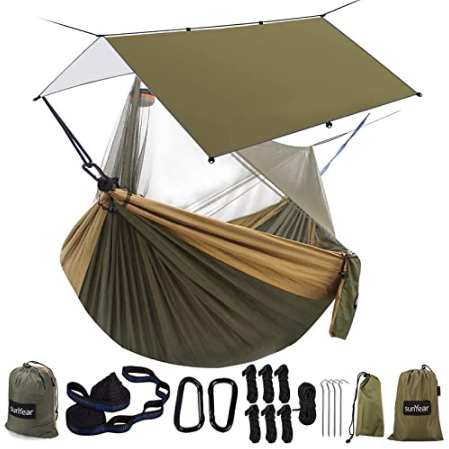 Hammock Rain Tarp - Camping hammock with rain fly tarp
