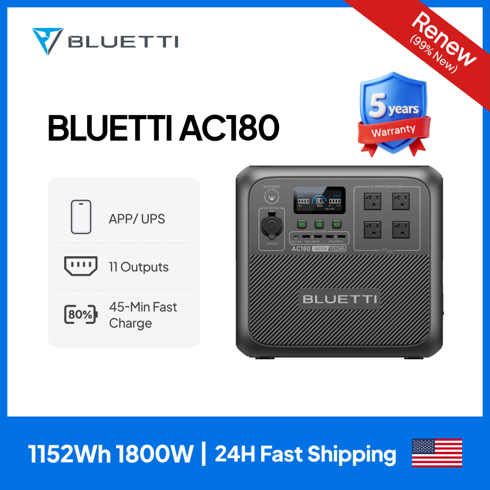 【RENEW】BLUETTI AC180 Solar Por - Outdoor Adventure Travel ulasan dan harga