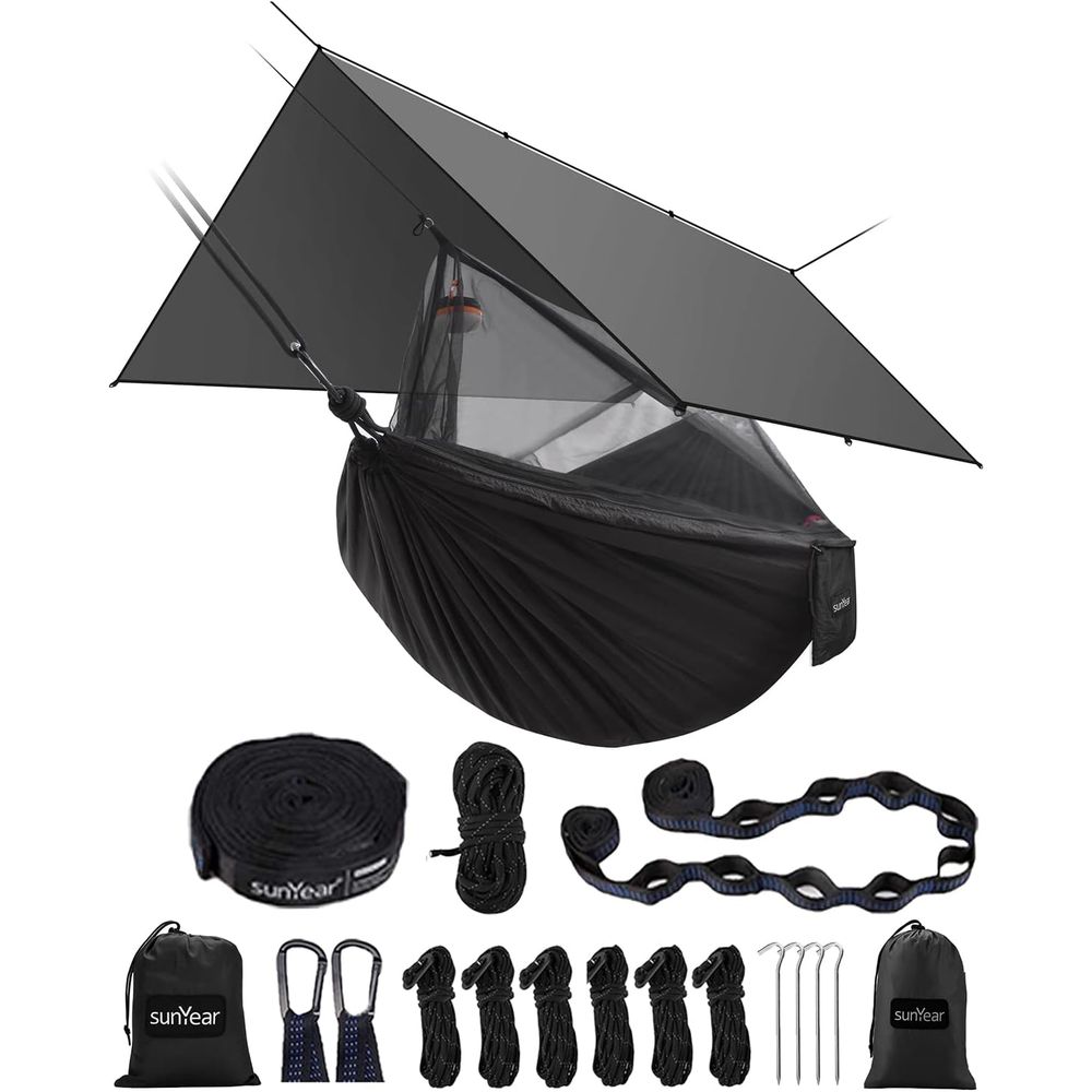 Double Camping Hammock with Ra - Hammock Rain Tarp ulasan dan harga