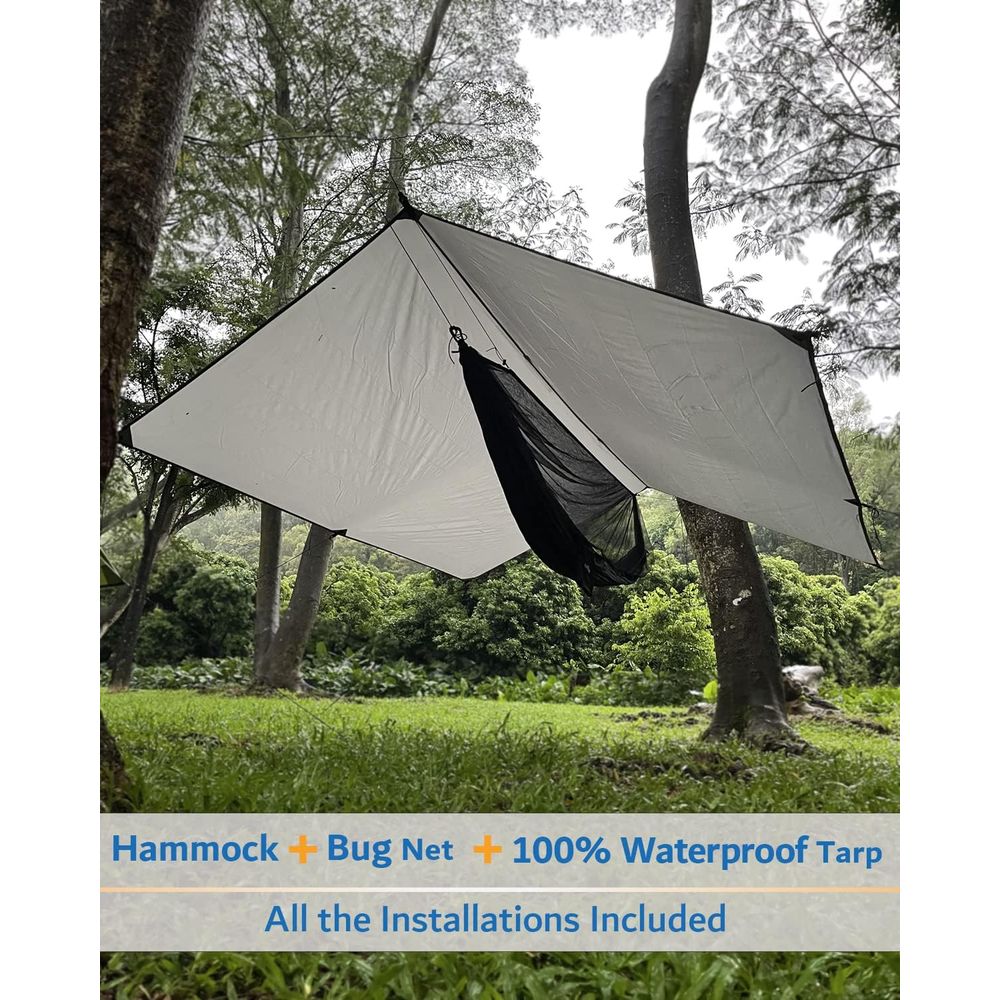 Double Camping Hammock with Ra - Hammock Rain Tarp ulasan dan harga