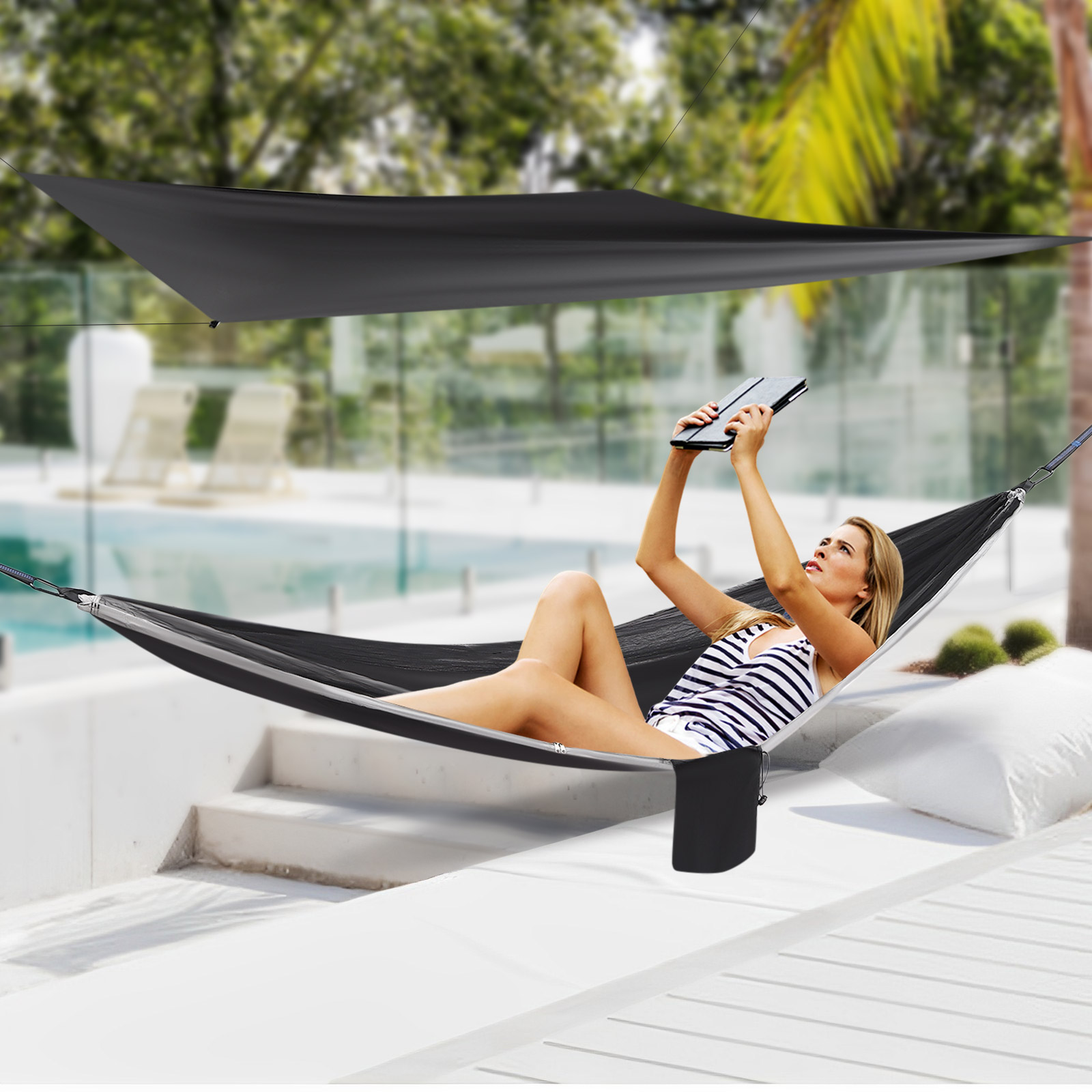 Camping Hammock with Mosquito  - Hammock Rain Tarp ulasan dan harga