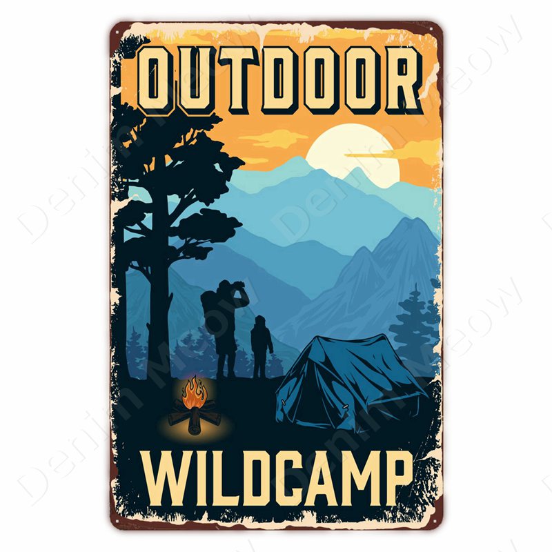 Camping Family Tin Sign, Fishi - Outdoor Adventure Club ulasan dan harga