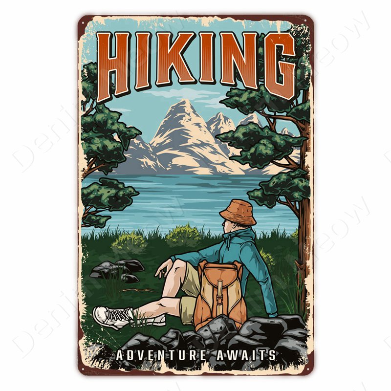 Camping Family Tin Sign, Fishi - Outdoor Adventure Club ulasan dan harga