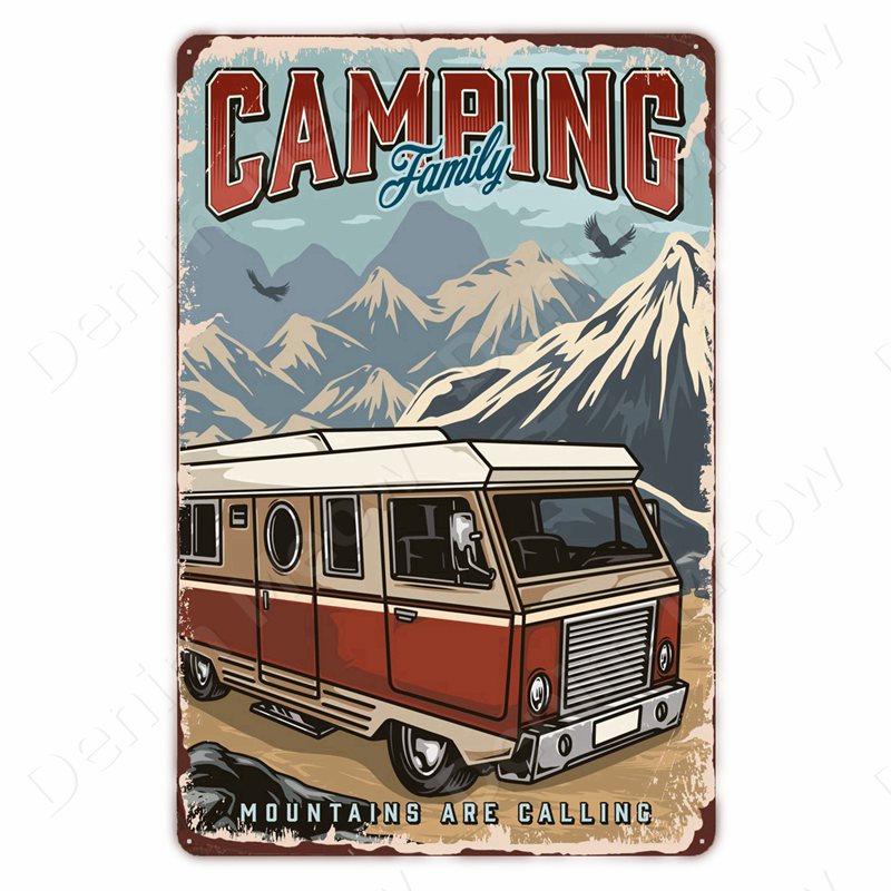 Camping Family Tin Sign, Fishi - Outdoor Adventure Club ulasan dan harga