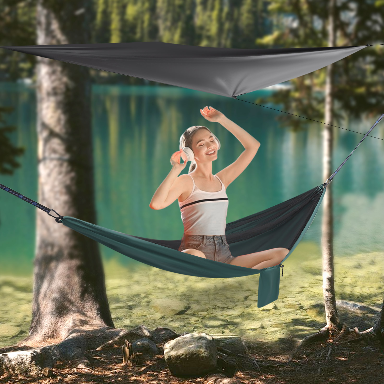 Camping Hammock with Mosquito  - Hammock Rain Tarp ulasan dan harga