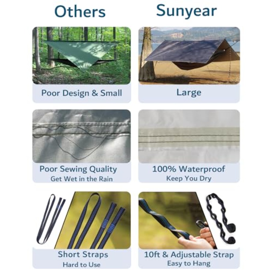 Hammock Camping with Rain Fly  - Hammock Rain Tarp ulasan dan harga